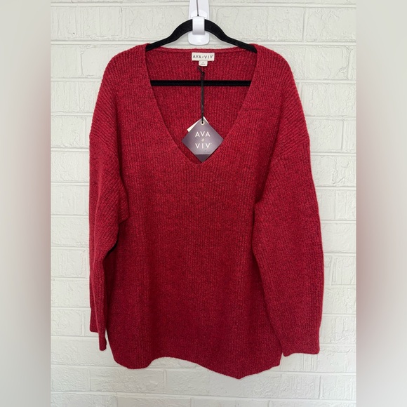 Ava & Viv Sweaters - NWT AVA & VIV XXL 1X 2X 3X Women’s sweater V neck plus size XXL 2X 3X ✨